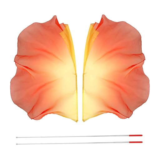 Xweptuy 2pcs lob Tanzflaggen, 55 x 55 Zoll Gradientenverehrung Flaggen, seidenartiges Chiffon-Tanzbanner mit Teleskopstange von Xweptuy
