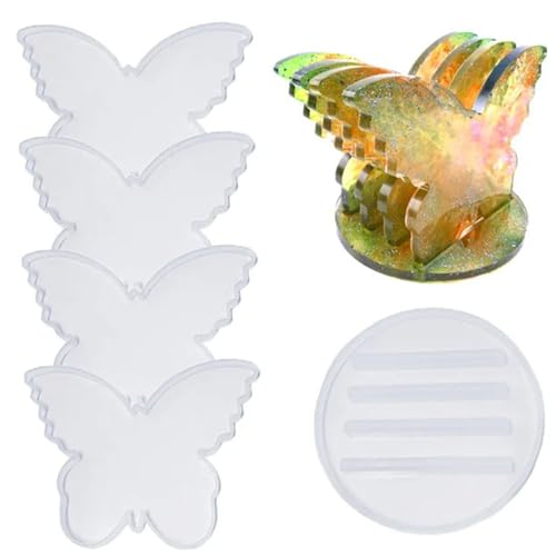 Xweptuy 4pcs Butterfly Harz Coaster Formen, Silikon -Untersetzerformen mit Lagerregalform DIY Crafts Schmuck Gusswerkzeuge Home Dec Xweptuy 4pcs Butterfly Harz Coaster Formen, Silikon -Untersetzerformen mit Lagerregalform DIY Crafts Schmuck Gusswerkzeuge Home Dec von Xweptuy