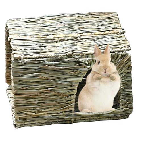 Xweptuy Bunny House Rabbit Cage Haustier Klapperhaus Rabbit Hamster Hedgehog Meerschweinchen handgefertigtes Strohnest (klein, 30 x Xweptuy Bunny House Rabbit Cage Haustier Klapperhaus Rabbit Hamster Hedgehog Meerschweinchen handgefertigtes Strohnest (klein, 30 x von Xweptuy