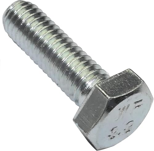 XxinXrong 100 Stück Sechskantschrauben M6x16mm, 6 Kant Schrauben Maschinenschrauben, Sechskantkopf Gewindeschrauben Set, Vollgewindebolzen für Metallbauarbeiten Automobilmaschinen DIY von XxinXrong