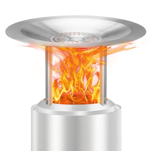 Wärmeabweiser für Solo-Herd Mesa XL, Zubehör für Mesa XL Feuerstelle, mit 3 abnehmbaren Beinen, 304 Edelstahl, erfasst / leitet Wärme um, (Hxdia) 15,2 x 26,9 cm von Xxiong