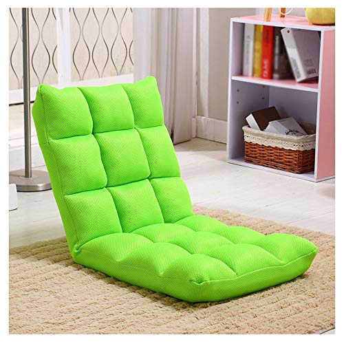 Xyanzi Klappbarer Bodenstuhl, Verstellbarer gepolsterter Bodenstuhl, Entspannende Lazy Sofa Sitzkissen Lounger Office Home zum Lesen, Filme schauen, Spiele Spielen (Color : Green) von Xyanzi