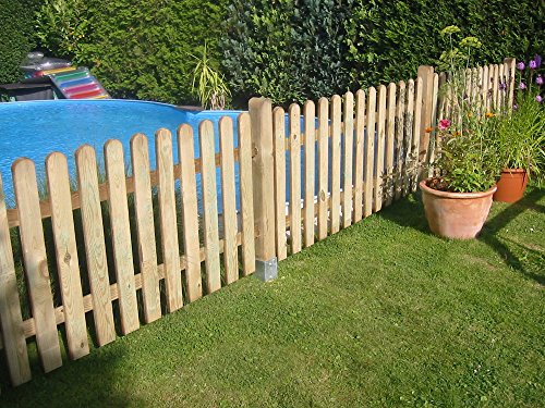 85cm hohes Komplettset 21,00 Holzzaun 4m–38m wählbar (dieses "Standard" Paket ist 21,00m) Zaun inkl. allem Zubehör Staketenzaun 85cm Höhe gerade Form ... von XycoX