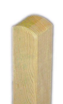 Pfosten 'Premium' 9x9cm x 100cm - Rundkopf – kdi/Zaunpfosten aus getrocknetem Holz glatt gehobelt - 9x9 cm breit und 100 cm hoch - abgerundeter Kopf - kesseldruckimprägniert von XycoX