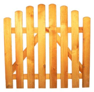 StaketenTür 'Standard' 100x85/100 cm - oben – kdi / V2A Edelstahl Schrauben verschraubt - aus frischem Holz gehobelt – oben gebogene Ausführung - kesseldruckimprägniert von XycoX