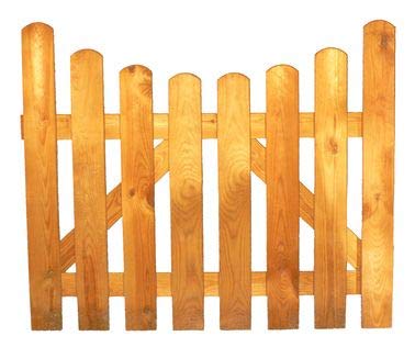 StaketenTür 'Standard' 100x85/71 cm - unten – kdi / V2A Edelstahl Schrauben verschraubt - aus frischem Holz gehobelt – unten gebogene Ausführung - kesseldruckimprägniert von XycoX