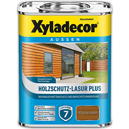 Xyladecor Holzschutz-Lasur Plus, 4 Liter, Eiche Hell von Xyladecor