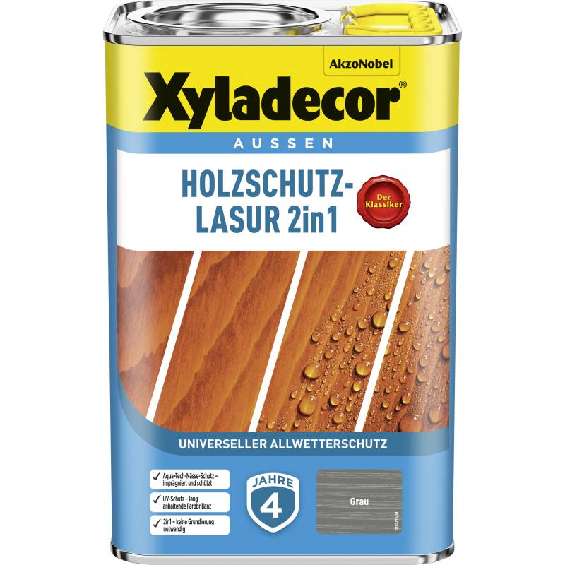 Xyladecor 2in1 Holzschutzlasur grau 4 l von Xyladecor