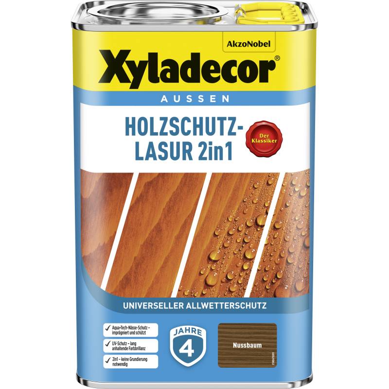 Xyladecor 2in1 Holzschutzlasur nussbaumfarben 4 l von Xyladecor
