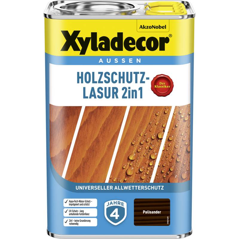 Xyladecor 2in1 Holzschutzlasur palisanderfarben 4 l von Xyladecor