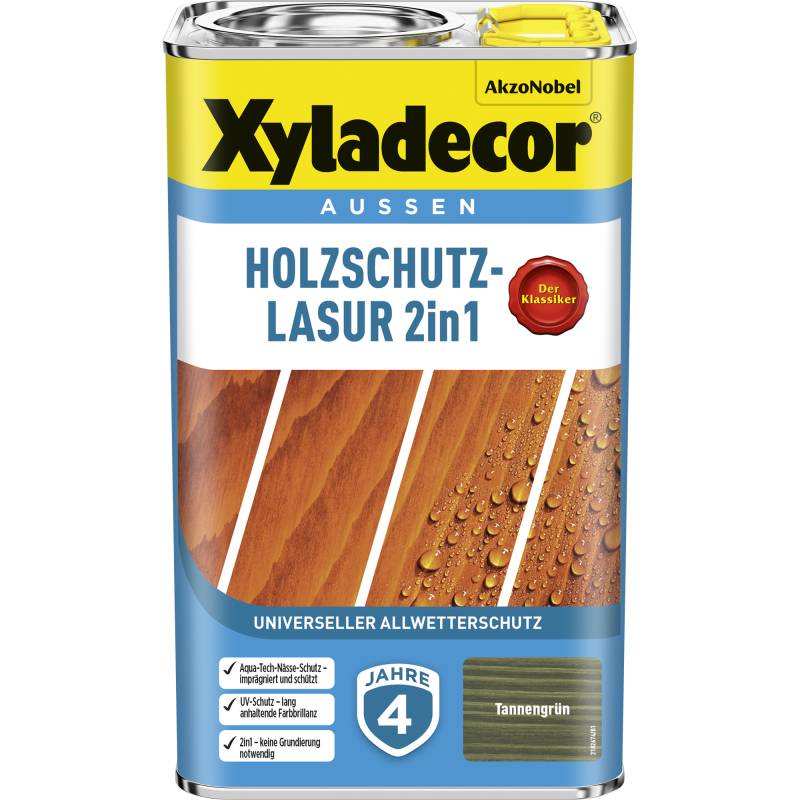 Xyladecor 2in1 Holzschutzlasur tannengrün 2,5 l von Xyladecor