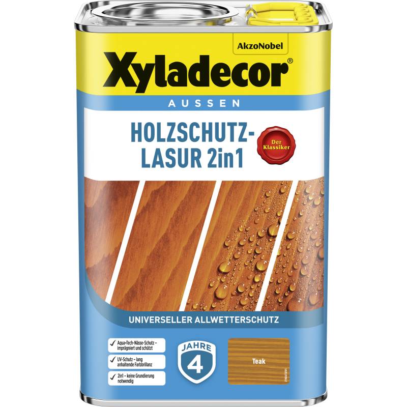 Xyladecor 2in1 Holzschutzlasur teakfarben 4 l von Xyladecor