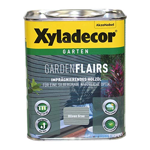 Xyladecor Garden Flairs 0,75L oliven grau Holzöl Imprägnierung Metalleffektöl von Xyladecor