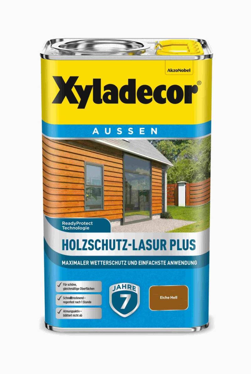 Xyladecor Holzschutz-Lasur 2,5 L eiche-hell Plus von Xyladecor