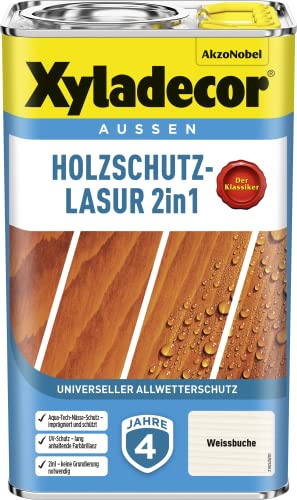 Xyladecor Holzschutz-Lasur 2 in 1, 2,5 Liter, Weissbuche von Xyladecor