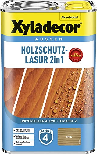 Xyladecor Holzschutz-Lasur 2 in 1, 4 Liter Eiche von Xyladecor