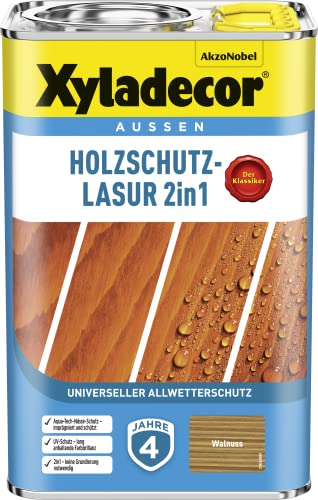 Xyladecor Holzschutz-Lasur 2 in 1, 4 Liter Walnuss von Xyladecor