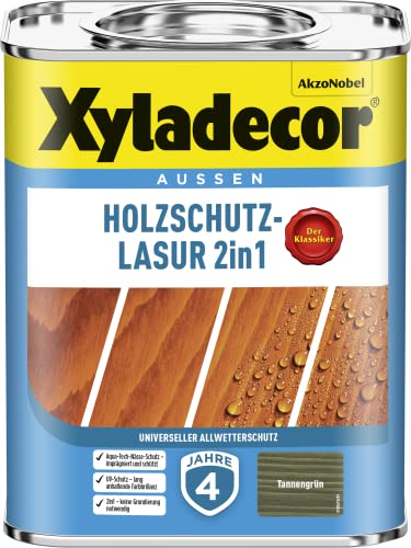 Xyladecor Holzschutz-Lasur 2 in 1, 750 ml, Tannengrün von Xyladecor