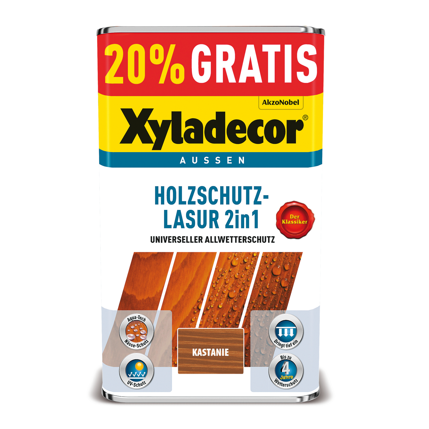 Xyladecor Holzschutz-Lasur 2 in 1 kastanie von Xyladecor