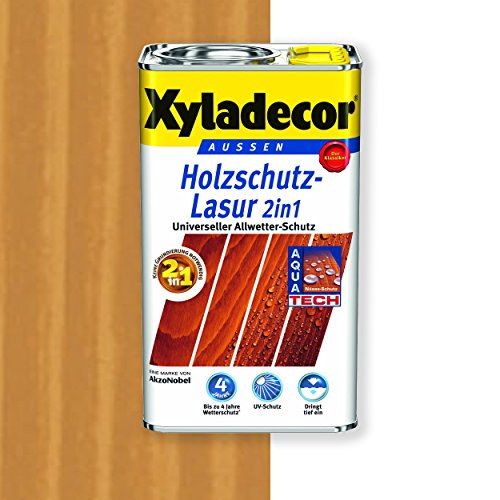 Xyladecor 2in1 Holzschutzlasur walnuss 2,5L Holzschutz Lasur Holzlasur von Xyladecor