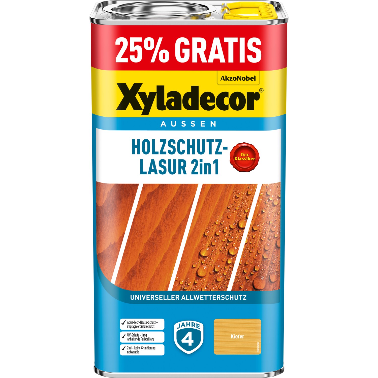 Xyladecor Holzschutz-Lasur 2in1 5l Promo Kiefer matt 4 + 1 l von Xyladecor