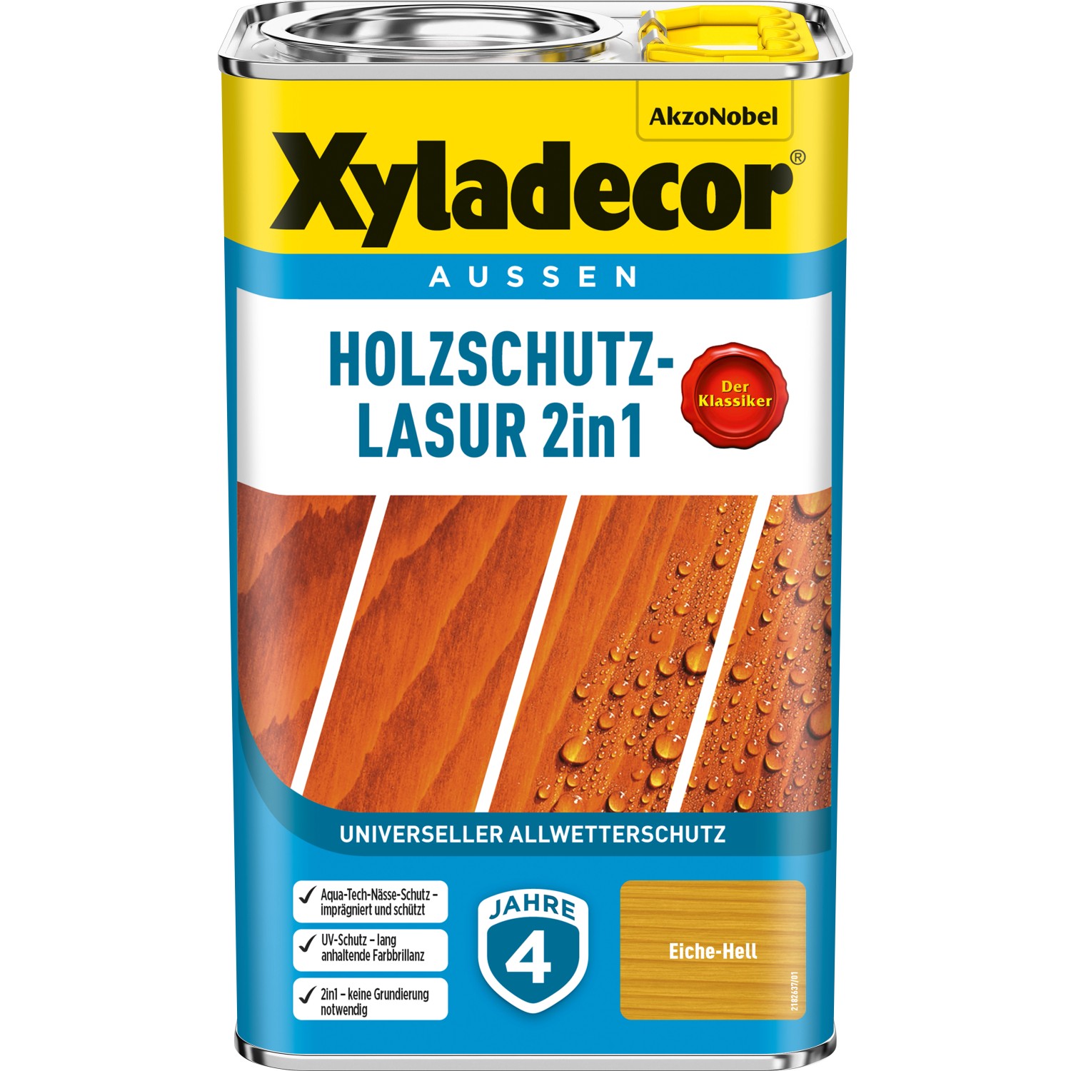 Xyladecor Holzschutz-Lasur 2in1 Eiche-Hell matt 2,5 l von Xyladecor