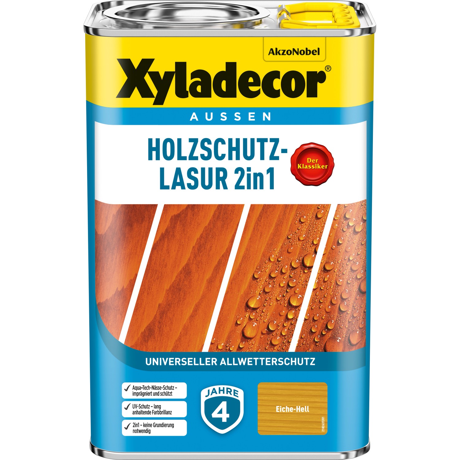Xyladecor Holzschutz-Lasur 2in1 Eiche-Hell matt 4 l von Xyladecor