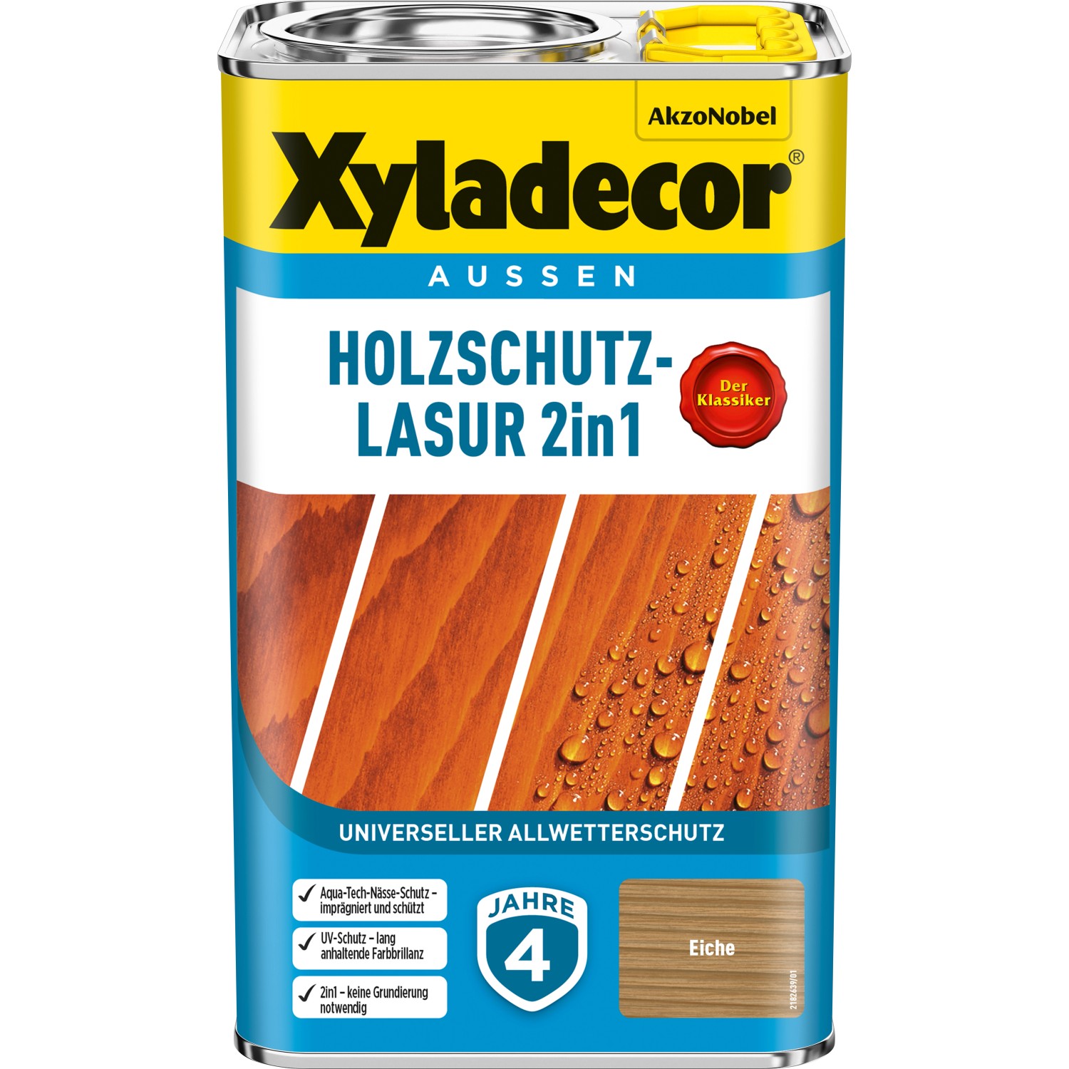 Xyladecor Holzschutz-Lasur 2in1 Eiche matt 2,5 l von Xyladecor