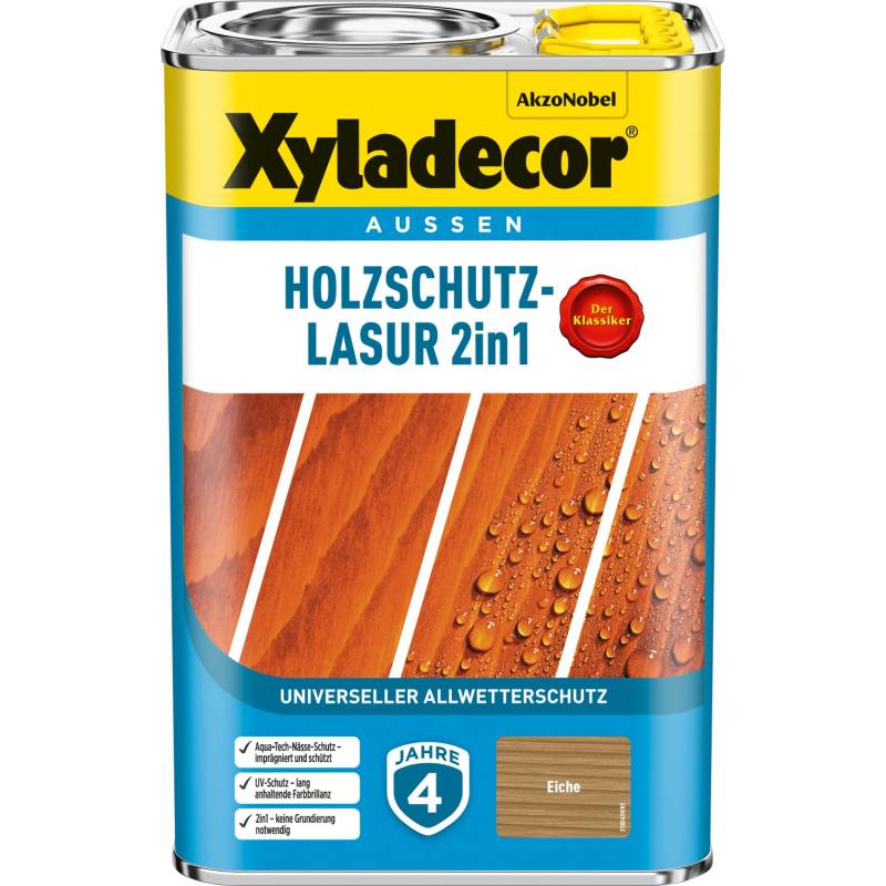 Xyladecor Holzschutz-Lasur 2in1 Eiche matt 4 l von Xyladecor