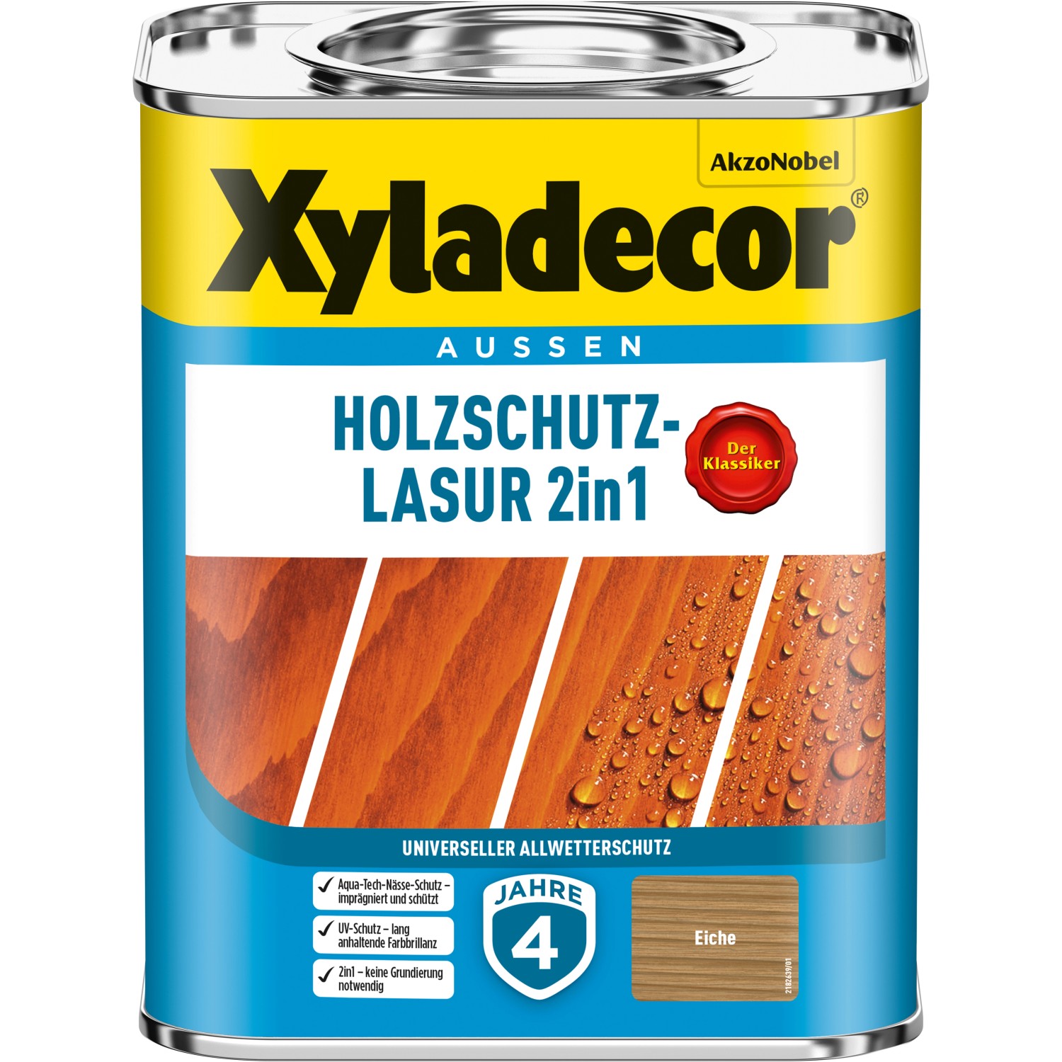 Xyladecor Holzschutz-Lasur 2in1 Eiche matt 750 ml von Xyladecor