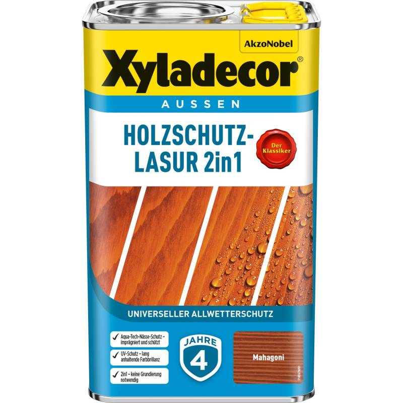 Xyladecor Holzschutz-Lasur 2in1 Mahagoni matt 2,5 l von Xyladecor
