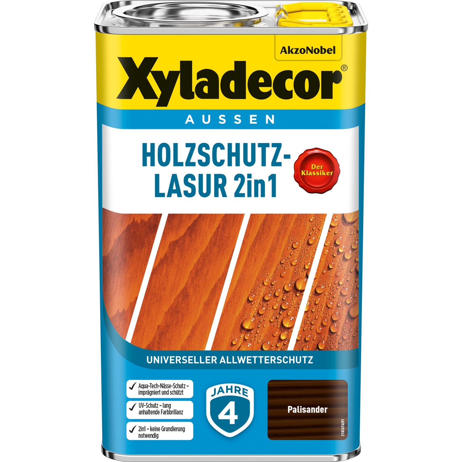 Xyladecor Holzschutz-Lasur 2in1 Palisander matt 2,5 l von Xyladecor