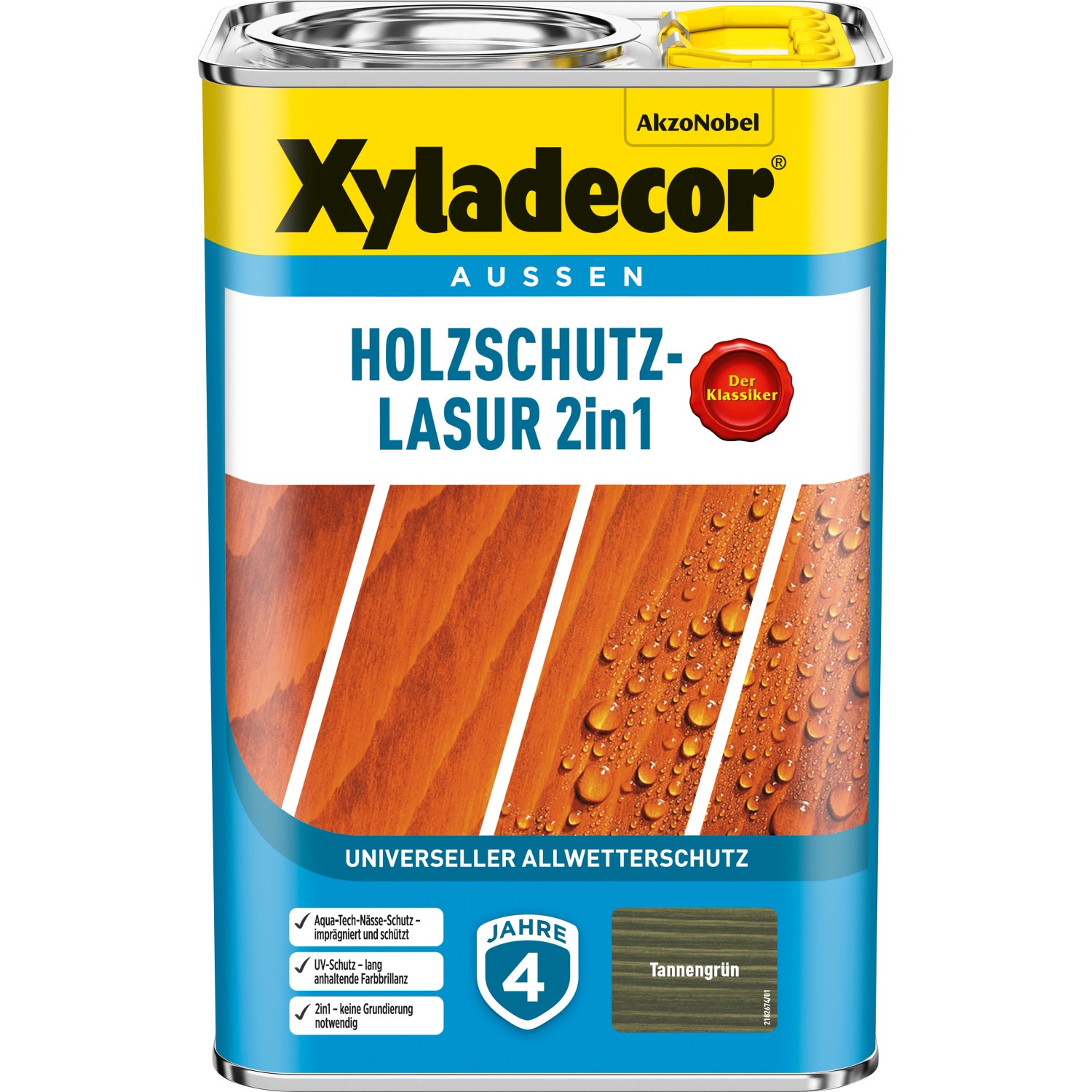 Xyladecor Holzschutz-Lasur 2in1 Tannengrün matt 4 l von Xyladecor
