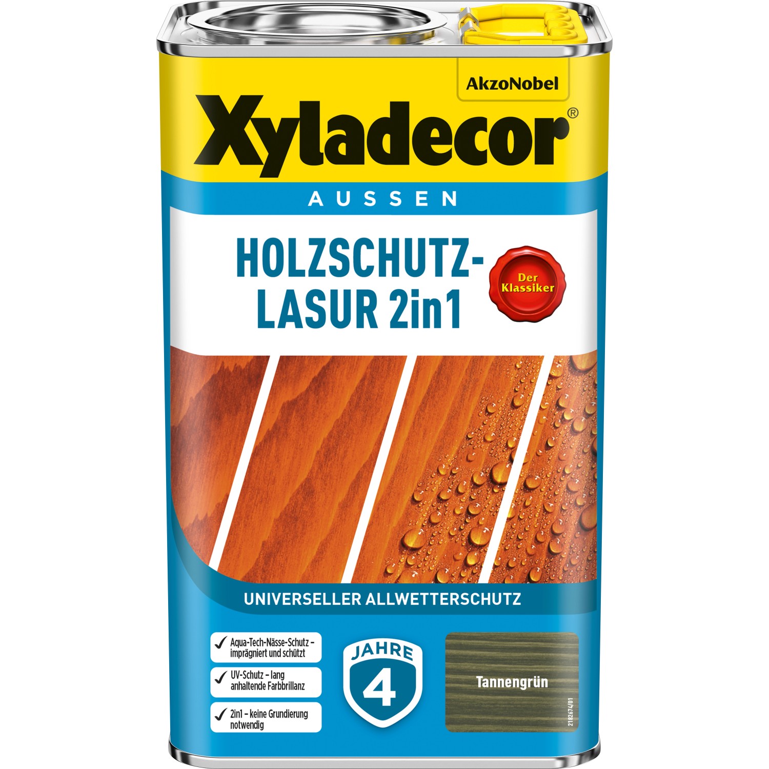 Xyladecor Holzschutz-Lasur 2in1 Tannengrün matt 2,5 l Xyladecor Holzschutz-Lasur 2in1 Tannengrün matt 2,5 l von Xyladecor