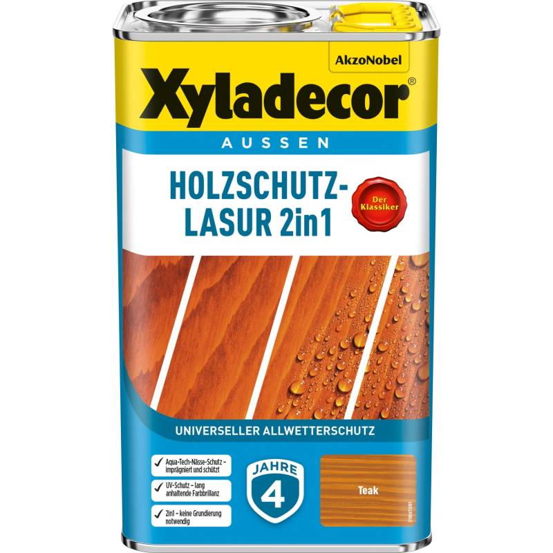 Xyladecor Holzschutz-Lasur 2in1 Teak matt 2,5 l von Xyladecor