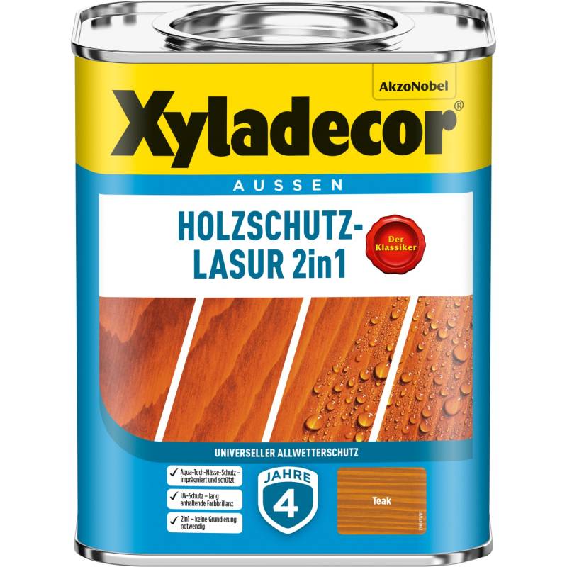 Xyladecor Holzschutz-Lasur 2in1 Teak matt 750 ml von Xyladecor