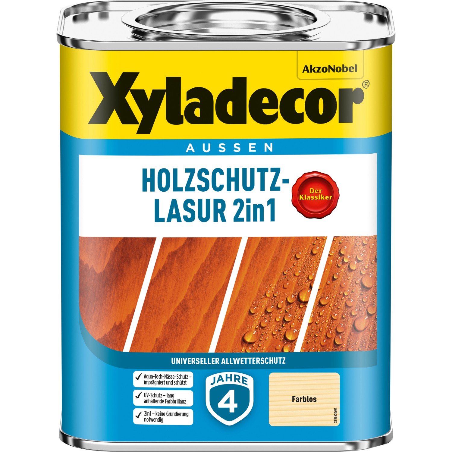 Xyladecor Holzschutz-Lasur 2in1 Transparent matt 750 ml von Xyladecor