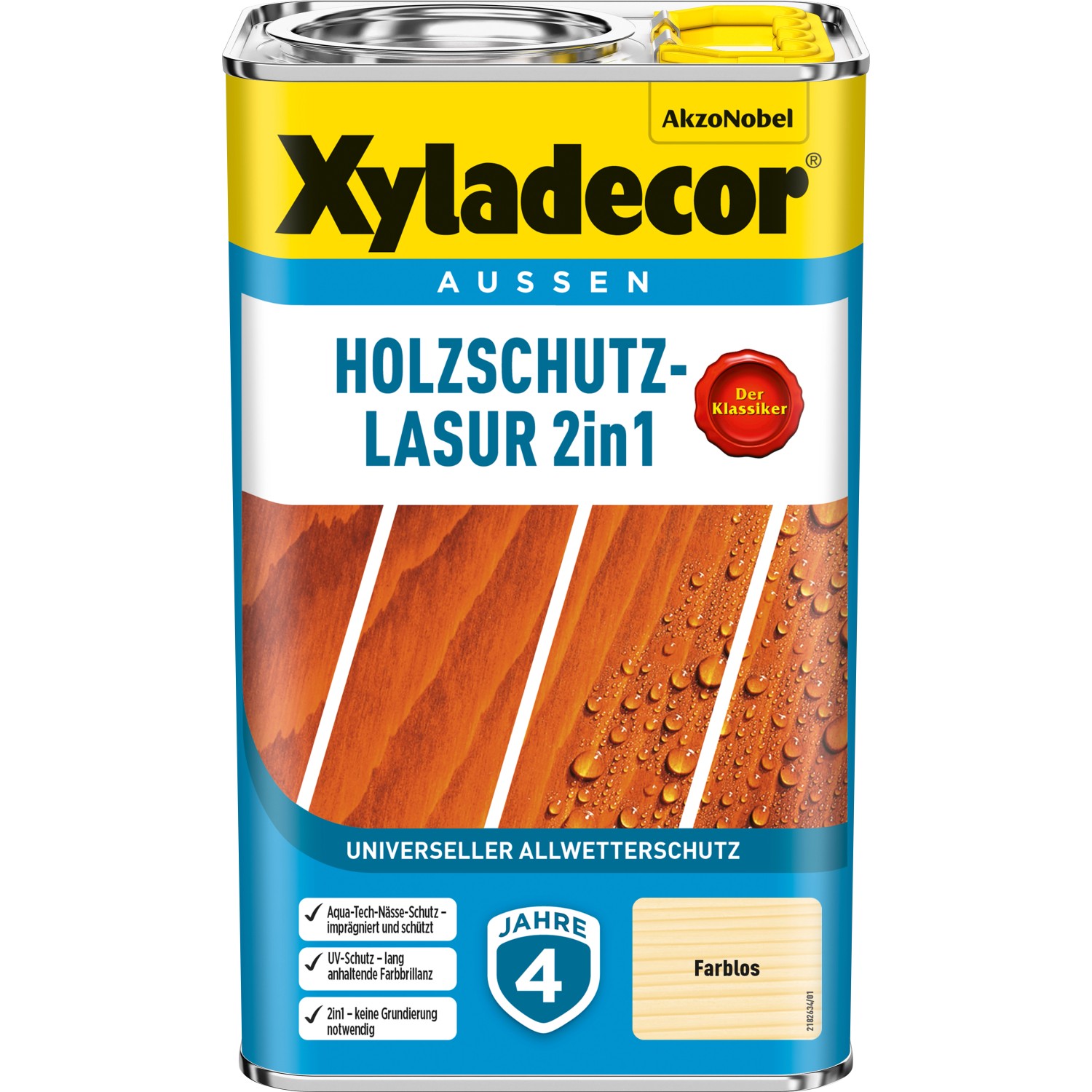 Xyladecor Holzschutz-Lasur 2in1 Transparent matt 2,5 l von Xyladecor