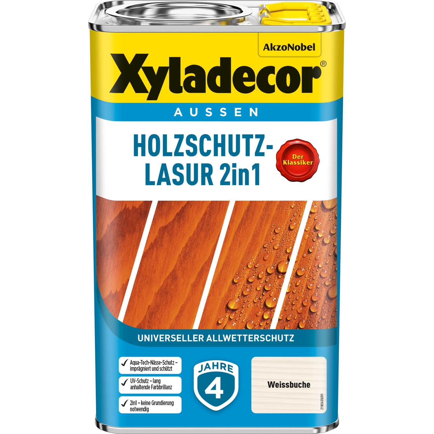 Xyladecor Holzschutz-Lasur 2in1 Weißbuche matt 2,5 l von Xyladecor