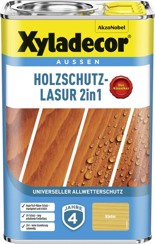 Xyladecor Holzschutz-Lasur 4 L kiefer 2in1 von Xyladecor