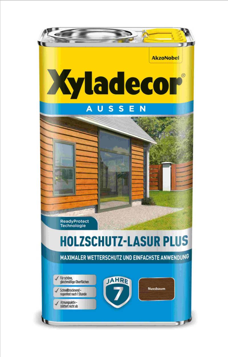 Xyladecor Holzschutz-Lasur 4 L nussbaum Plus von Xyladecor