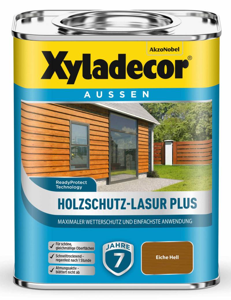 Xyladecor Holzschutz-Lasur 750 ml eiche-hell Plus von Xyladecor