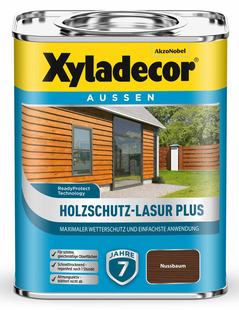 Xyladecor Holzschutz-Lasur 750 ml nussbaum Plus von Xyladecor
