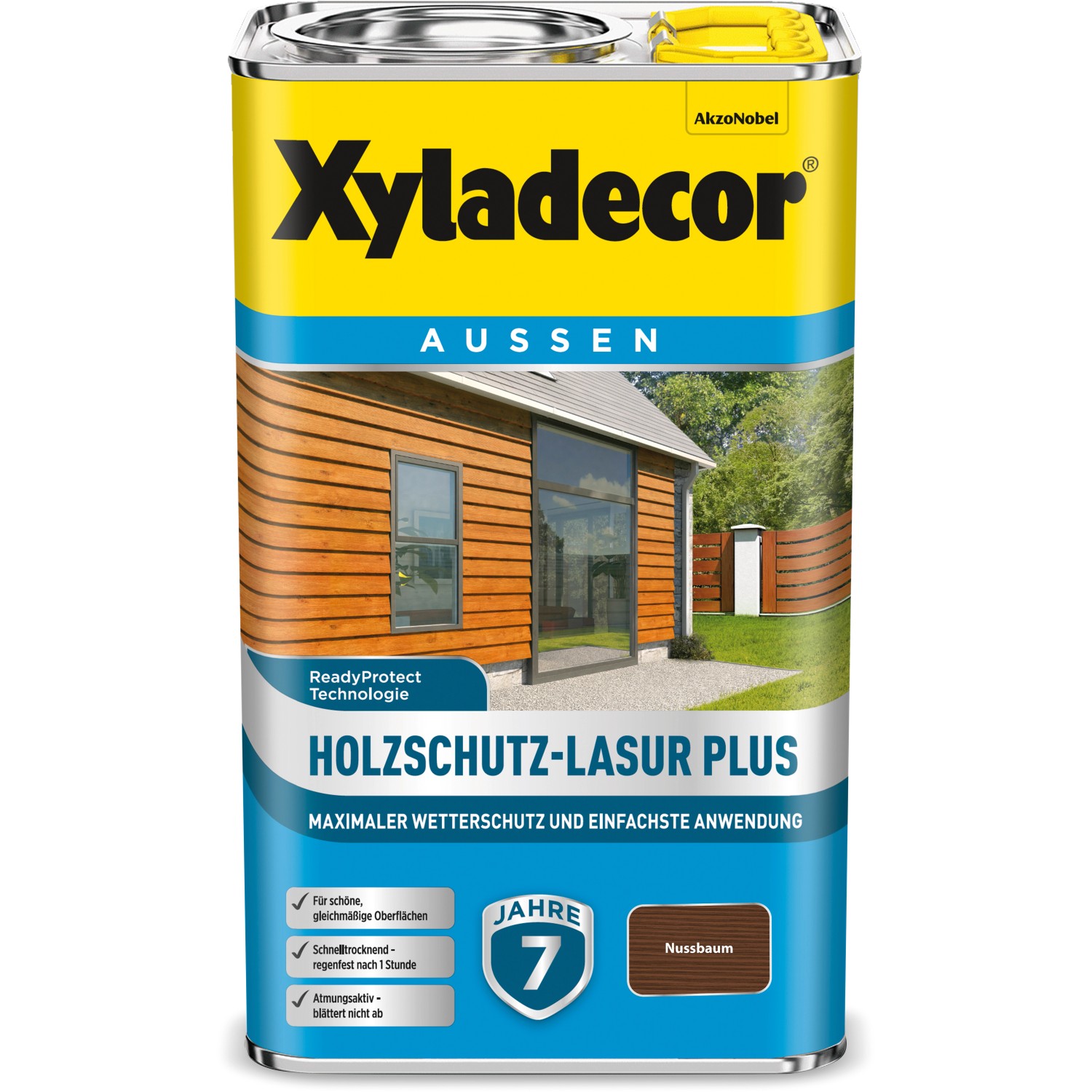Xyladecor Holzschutz-Lasur Plus Nussbaum 2,5 l von Xyladecor