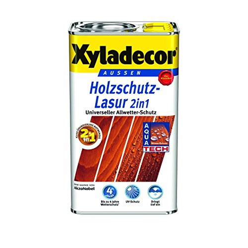 Xyladecor Holzschutzlasur 2in1 Aussen, 5 Liter, Farbton Teak von Xyladecor