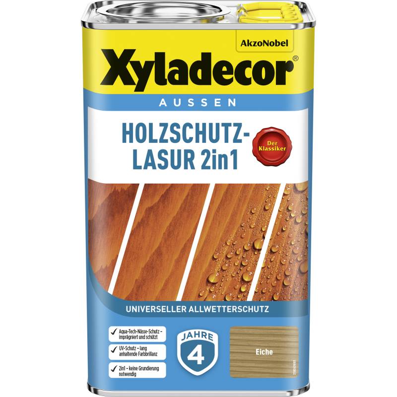 Xyladecor 2in1 Holzschutzlasur eichefarben 2,5 l von Xyladecor