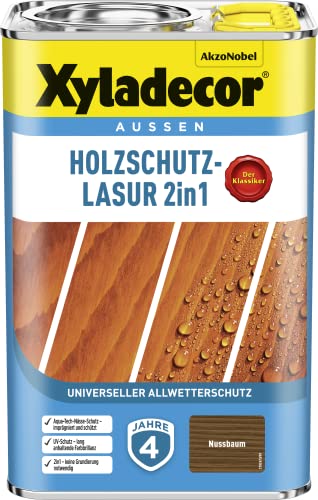Xyladecor Holzschutz-Lasur 2 in 1, nussbaum, 4L von Xyladecor