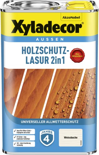 Xyladecor Holzschutz-Lasur 2 in 1, 4 Liter, Weissbuche von Xyladecor
