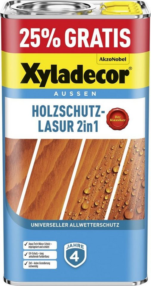 Xyladecor  Lasur Xyladecor Holzschutzlasur 2in1 4+1L gratis teak von Xyladecor 