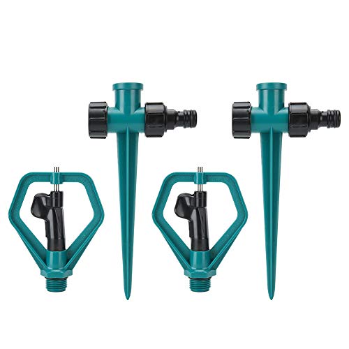 360 Degree Automatic Rotating Lawn Sprinkler 2 Pack | Full Coverage Watering for Garden/Yard/Lawn | Adjustable Spray Nozzle, Sturdy Plastic Base | Easy Setup Irrigation System von Xyntor